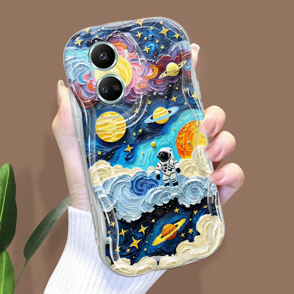 Для Honor 90 Lite P30 Pro Infinix Hot 30 40 40i 40 Pro Smart 8 Pro Vivo V29e V30e Planetary Astronauts кремовая текстура мягкий силиконовый чехол для телефона