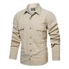 Мужская рубашка с длинным рукавом Весна и Осень Модная Повседневная Свободная Рабочая одежда Многокарманная рубашка Мужской быстросохнущий топ