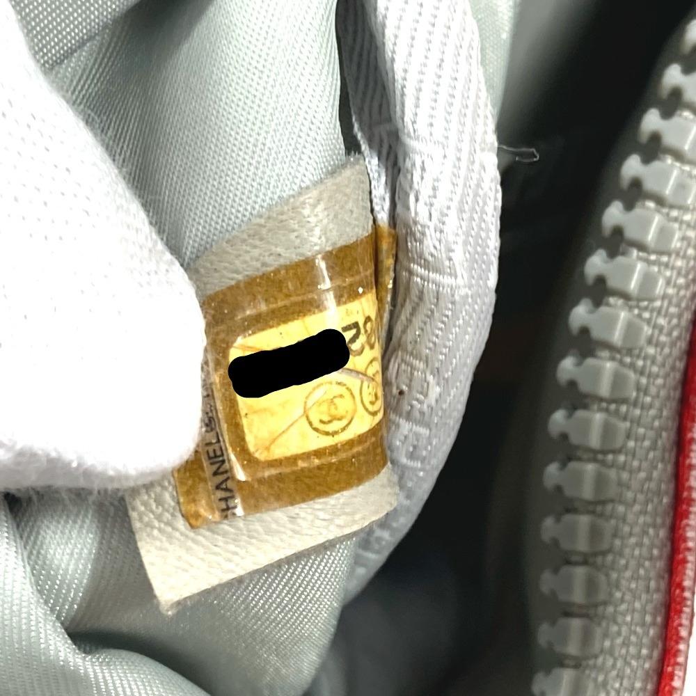 Chanel Спортивный Логотип мини Сумка цилиндрический пенал Сумка через плечо Нейлон Белый/Красный