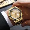 Имитация автоматических механических мужских немеханических часов, полый календарь, водонепроницаемый ремешок из нержавеющей стали, простой