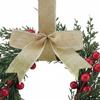 10 Inch Mini Christmas Wreaths Kitchen Cabinet Small Xmas Wreath with Bow Ribbon for Window Door Chair Fireplace Hanging Decor