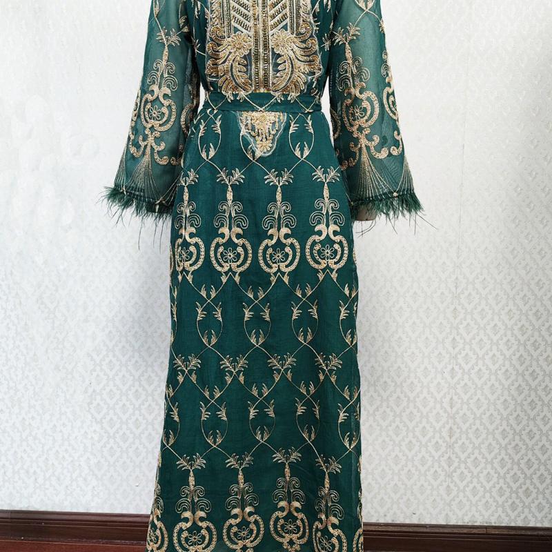 Арабский вышитый стикер платье мусульманский банкетный халат