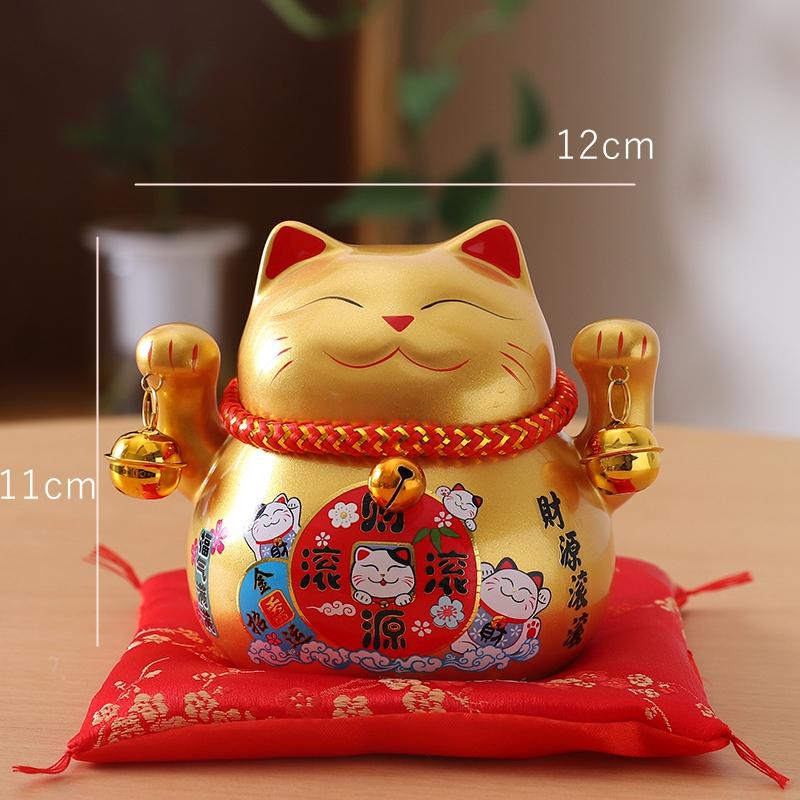 4,5-дюймовая керамическая копилка Maneki Neko Lucky Cat Fortune Colored Cat Piggy Coin Украшение для дома Подарочный орнамент Feng Shui