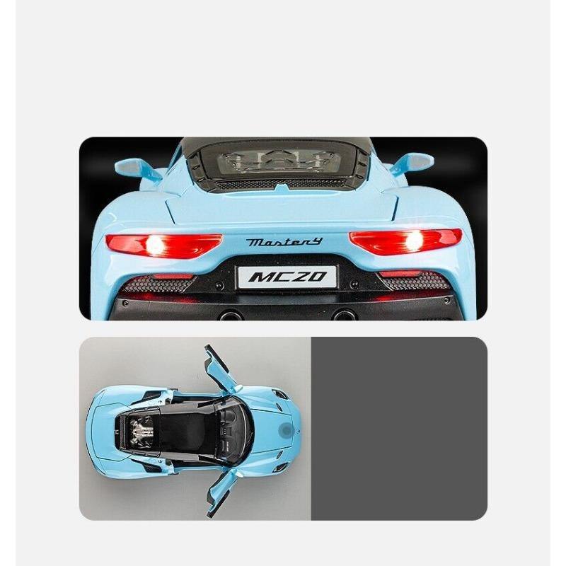 Масштаб 1/22 Maserati MC20, модель спортивного автомобиля со звуком и светом, откидная модель из сплава, литая под давлением модель автомобиля для детей, игрушка в подарок