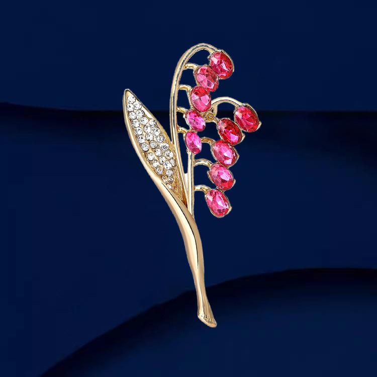 Нежная брошь «Лилия долины», женственная имитация кристаллов, легкая роскошная брошь с нишевым дизайном, аксессуары для костюмов