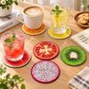 6 Pieces Table Decor Heat Insulation Pad Fruit Pattern Non-Slip Tableware Mat  Table Decor