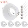 5 PCS Round Square Recessed Fixture LED Ceiling Light Housing Adjustable Frame with MR16 Holder