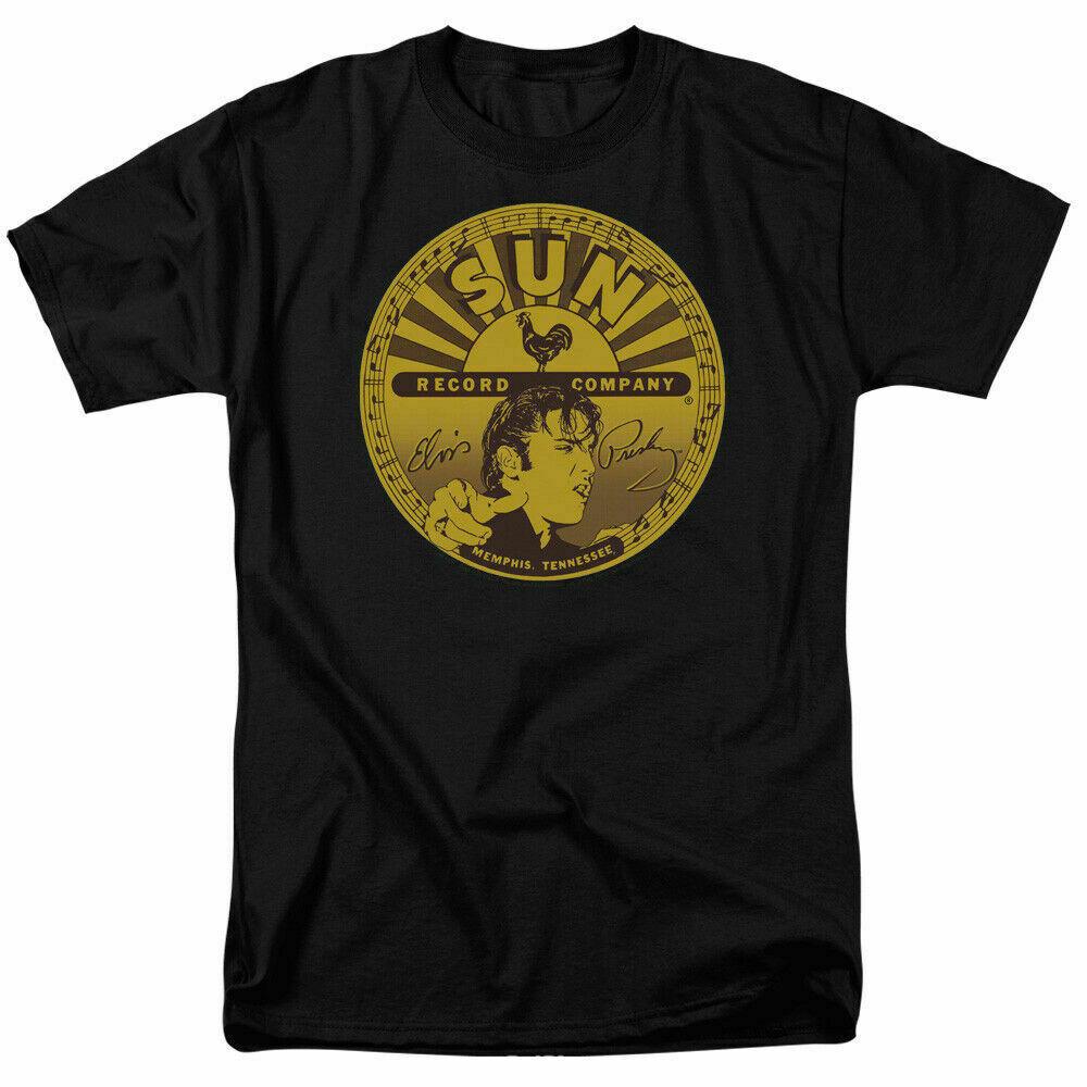 26 Sun Records Элвис Полное Солнце Лэйбл Футболка Лицензированная Классический Рок-н-Ролл Футболка Черная Унисекс Футболка