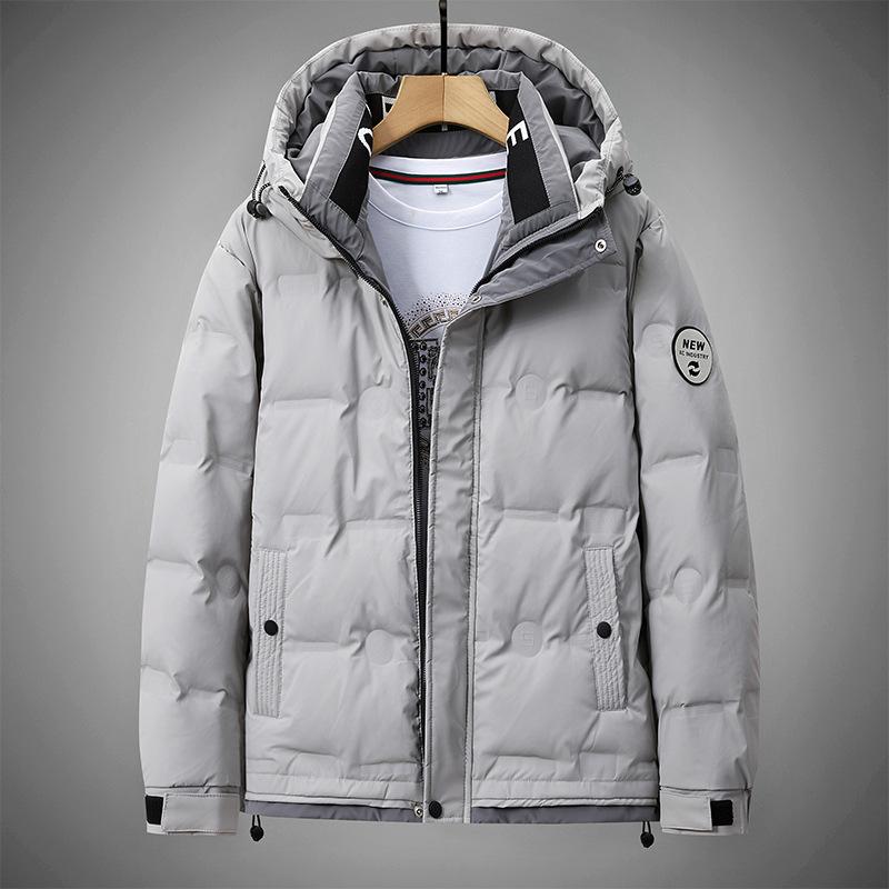 Зимняя мода Белый утиный пух пух утолщенная ткань U мужская с капюшоном тренд гарантия