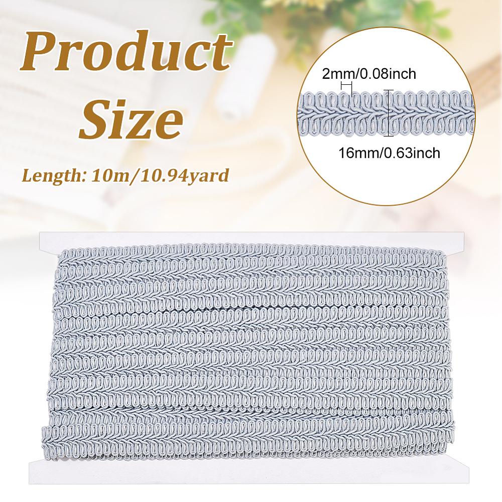 1card Polyester Braided Lace Trim Sewing Centipede Lace Ribbon for Clothes Accessories and Curtains Accessories Gray 5/8 inch(16mm)