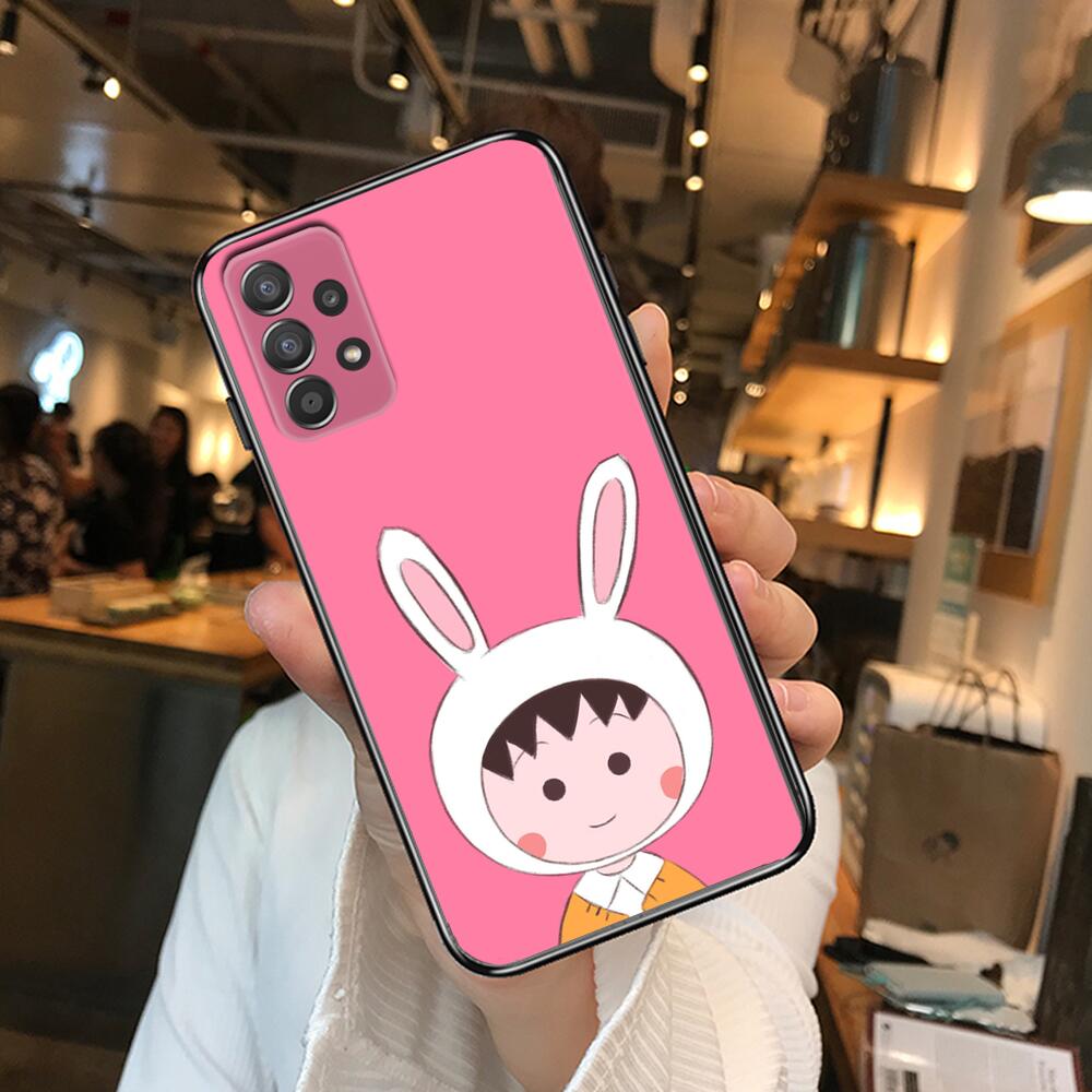 TOPLBPCS Чехол для телефона Chibi Maruko для Samsung Galaxy A70 A50 A51 A71 A52 A40 A30 A31 A90 A20E 5G a20s Черный корпус Арт Клетка C