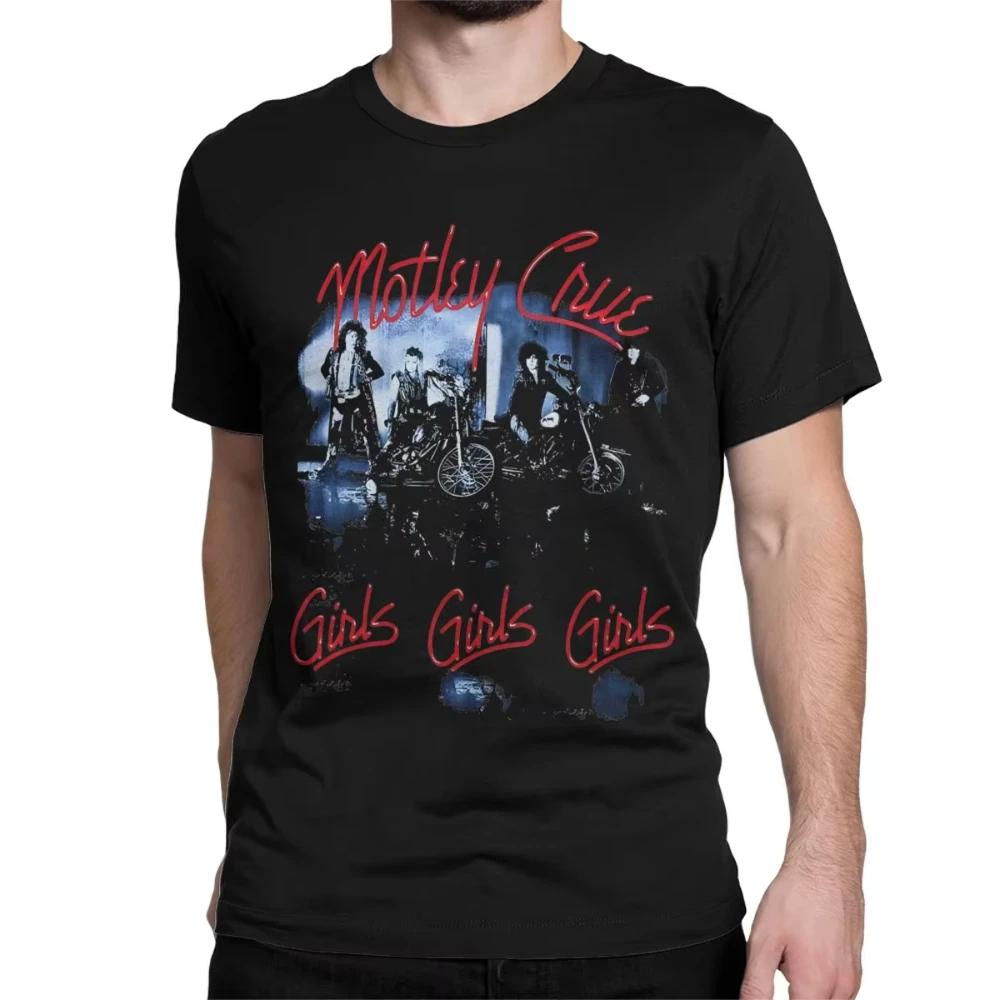 Men Women Motleys Girls Music Cotton T Shirt Crue Metal Band Cotton Clothes Leisure Short Sleeve Round Collar Tees Gift TShirts
