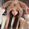 Windproof Movable Puppy Ears Hat Kawaii Warm Cap Fluffy Lei Feng Hat  Apparel Accessories