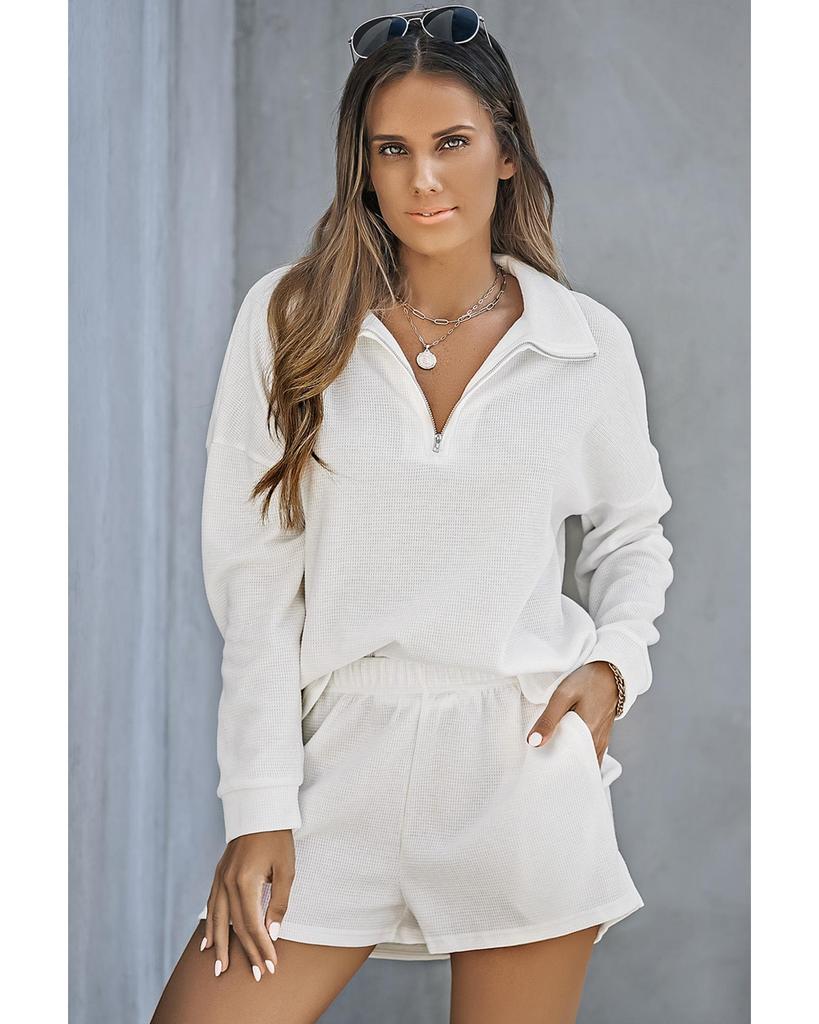 Azura Exchange Комплект из толстовки с застежкой-молнией и шорт с высокой талией