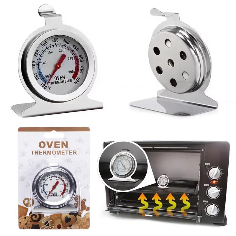 Stainless Steel Oven Thermometer Large Dial Baking Bbq Cooking Meat Food Temperature Measurement Hang Stand Kitchen Supplies