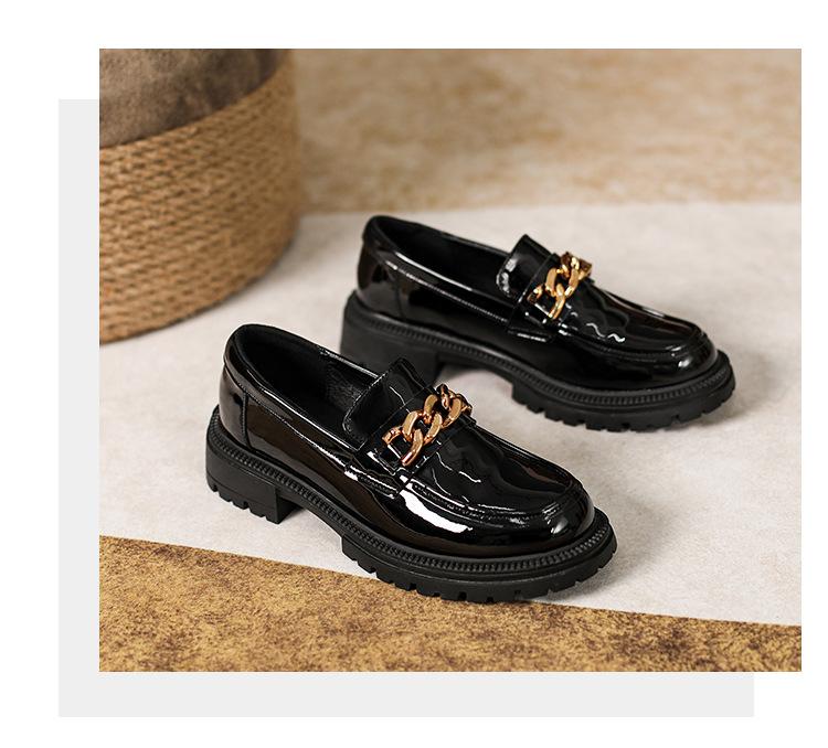 Модные женские туфли-оксфорды в стиле лолита на платформе, женские туфли на толстой подошве, женские туфли-лоферы из блестящей/матовой кожи, мокасины с цепочкой, кроссовки jk для женщин