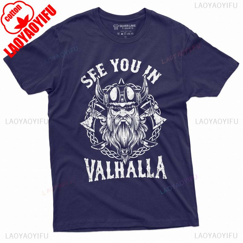 Valhalla Valknut Viking Graphic Tee Norse Mythology Unisex Streetwear Ragnark Festival Gift Ancient Symbol Tshirt 2025