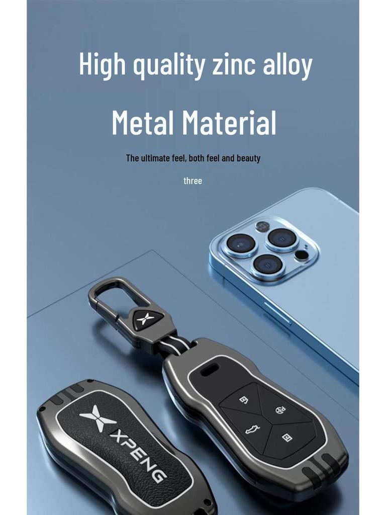 Premium Key Cover & Chain for Xiaopeng Models: P7, P7i, P5, G3, G3i, G6, G9 - Men's & Women's Edition