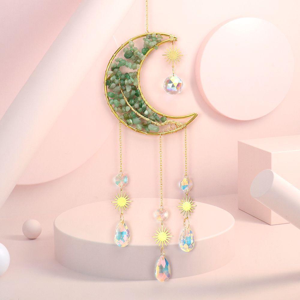 Water Crystal Tree Moon Sun Catcher Hanging Decor For Home And Meditation