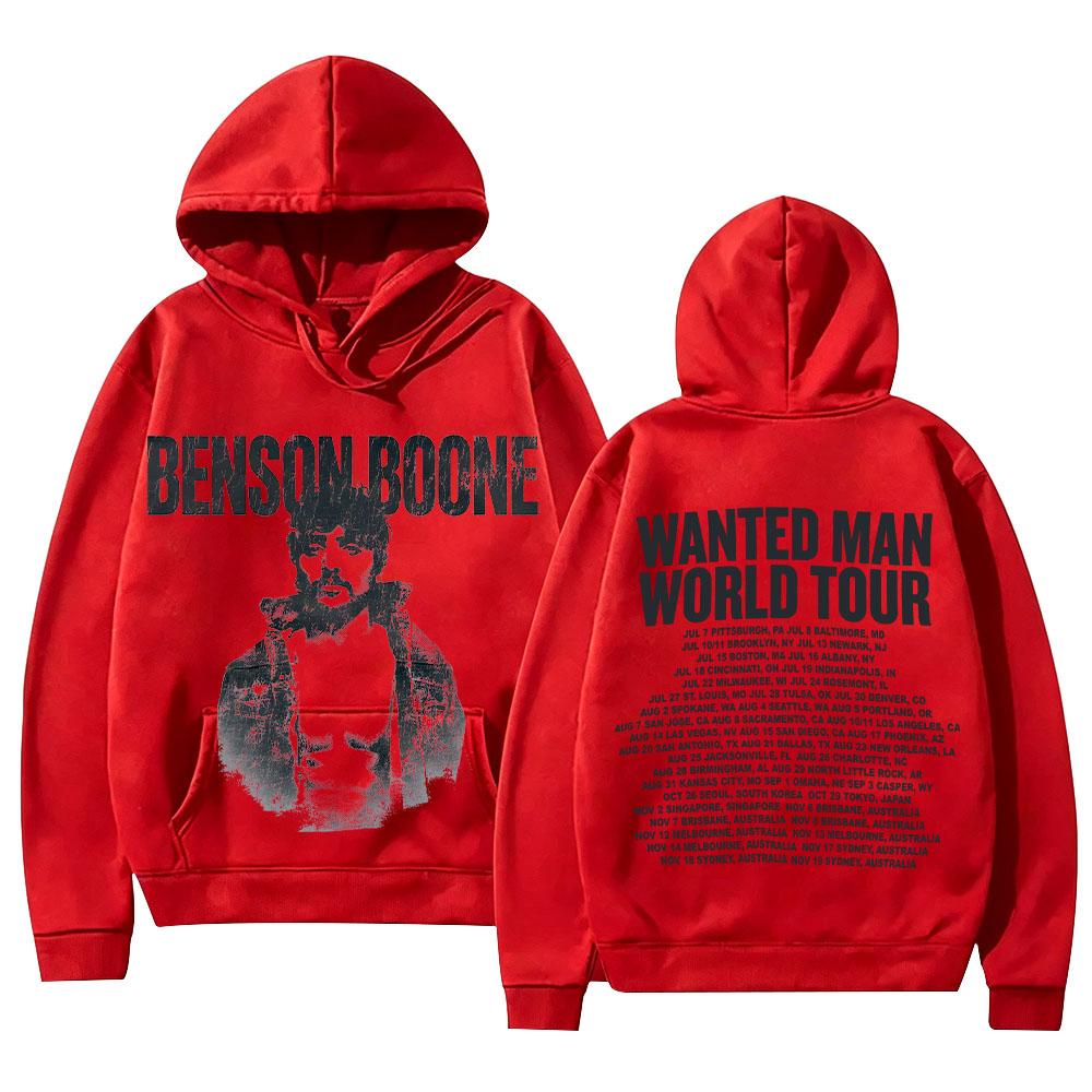 Benson Boone Merch Sweatshirts Wanted Man Ash Hoodie Fashion High Street Hoody Unisex Vintage Aesthetic Graphic Print Pullovers