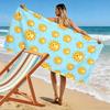 Smiling Suns Pattern Blue Background Beach towel quick-drying for travel outdoor sports jogging beach and swimming