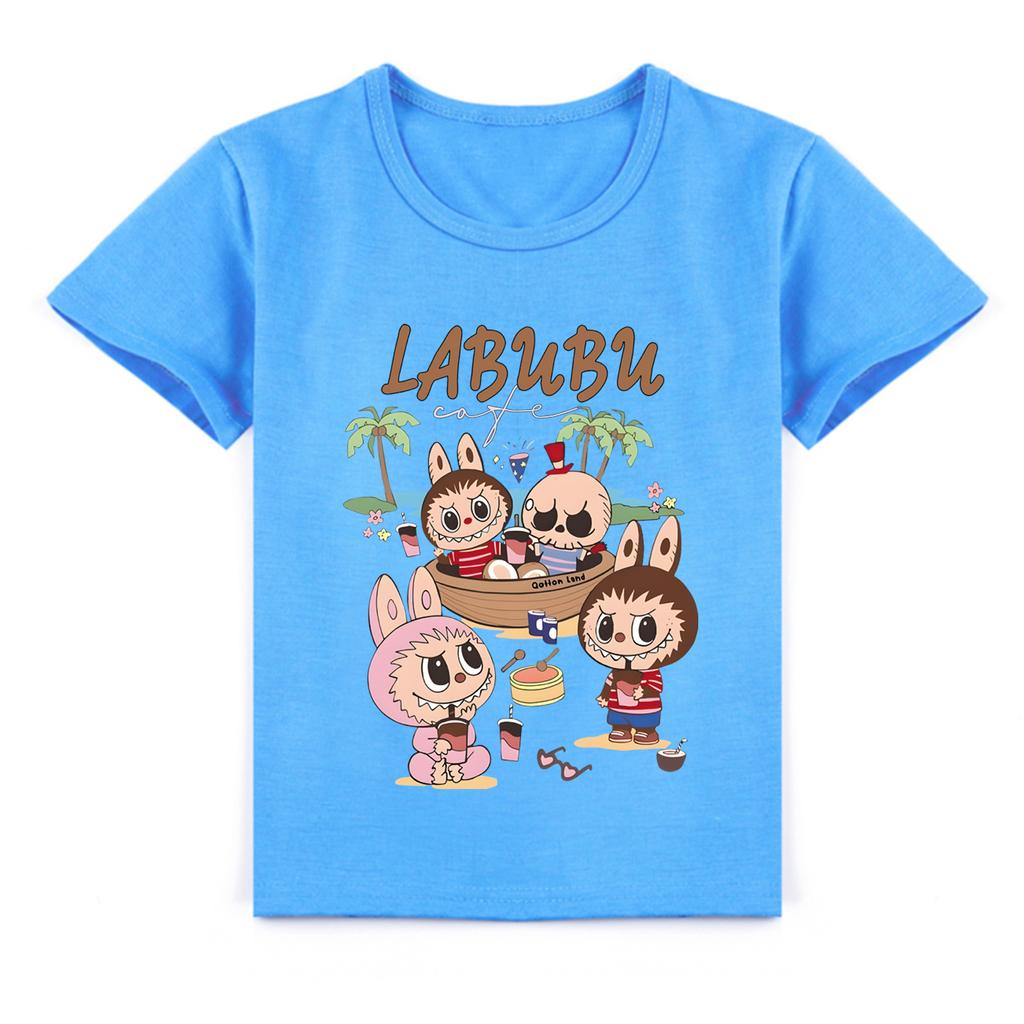 Kids 2D Tee Labubu T-shirt Children Short-sleeved