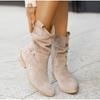 Fashion Winter New Style Popular Women's Boots Large Low Heel Plus Size 34-43 Suede Ankle Boots for Women Brown Long Boots Zapatos Mujer