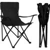 Chaise De Camping Pliante - Springos - Noir - Polyester 600D - Acier - Charge 100 Kg