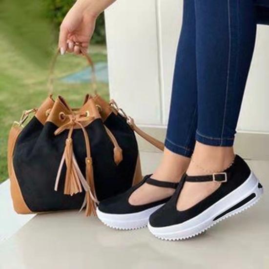 1 пара износостойких женских сандалий с круглой головкой, носимые повседневные женские туфли на платформе