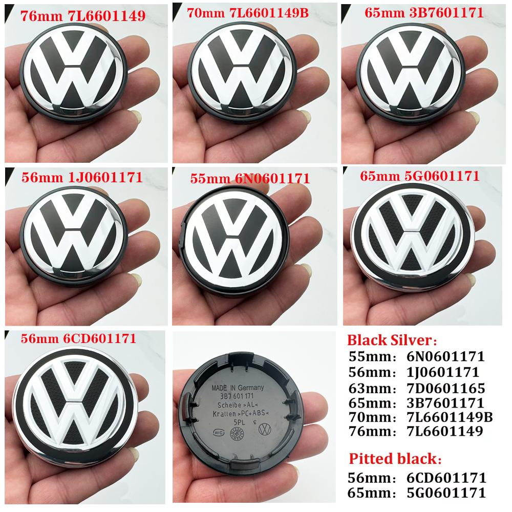 LMN1 4pcs 55mm 56mm 65mm 70mm Car Styling Wheel Center Cap Hub Covers Badge Accessories For VW Volkswagen 3B7601171 1J0601171