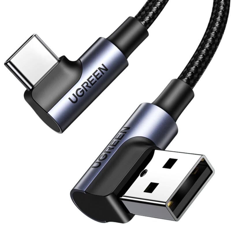 Kabel Usb-C Do Usb-A 2.0 Kątowy Ugreen Us176, 3A, 3M (Czarny)