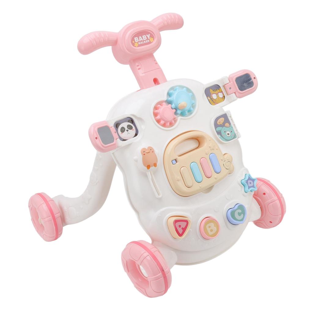 Baby Push Walker Ergonomic Design Nonslip Adjustable Handle Triangular Structure Safe Durable