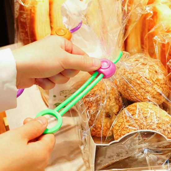 Герметизирующий зажим Регулируемые силиконовые ремешки Закуски Еда Организация кладовой Зажимы для пакетов Многоразовое решение для хранения на кухне