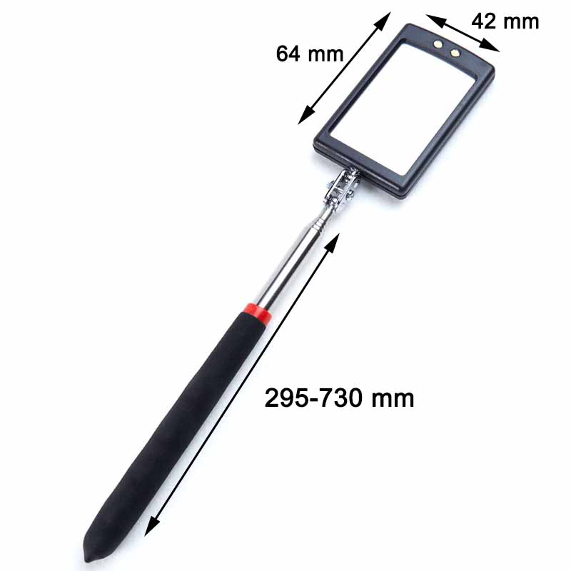 Telescoping LED Lighted Flexible Inspection Mirror 360 Rotation Mechanic Inspection Mirror Telescopic Handle Repairing Tools
