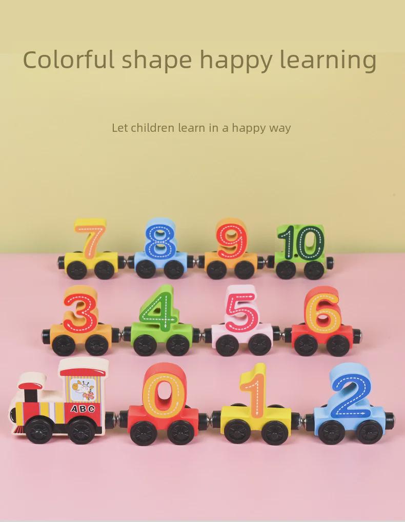 Магнитный цифровой поезд, строительные блоки, развивающие игрушки для мальчиков и девочек, возраст 1-5 лет