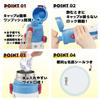 Skater Water Bottle, Doraemon Sticker, 470ml, Direct Drinking, Children's, Stainless Steel, Sports Bottle, SDC4-A
