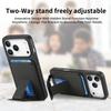 For iPhone 17 Pro Case Card Holder Carbon Fiber Texture Leather Coated TPU Phone Cover