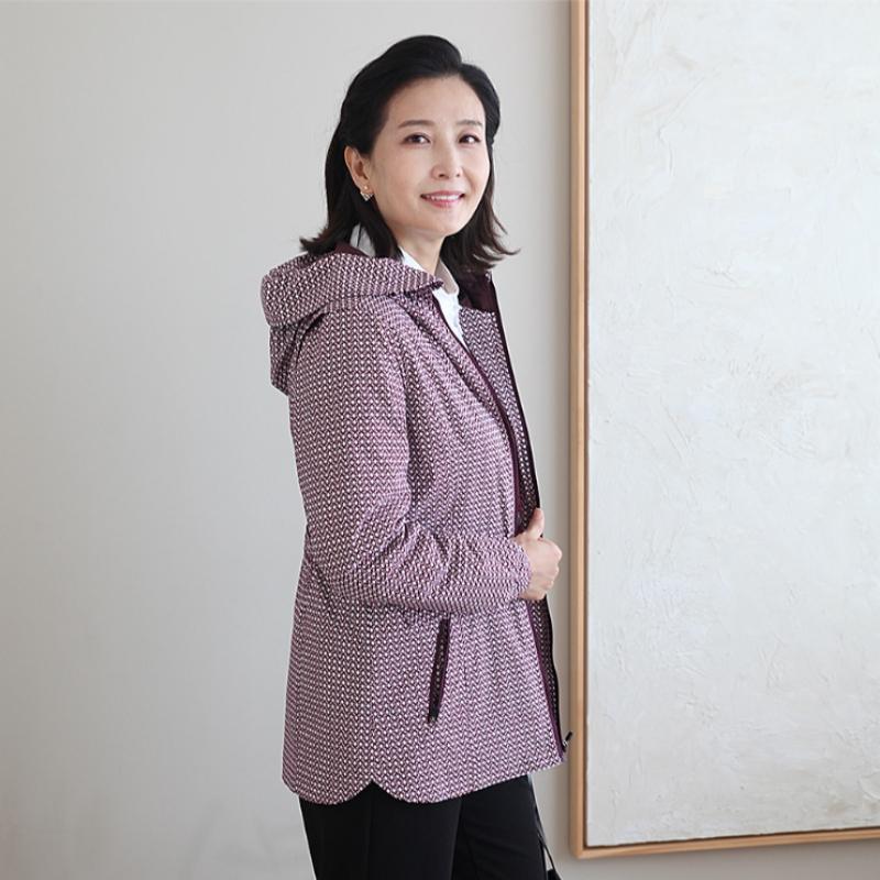 Shiz Madam Half Hoodie Digital Print Jacket J31719