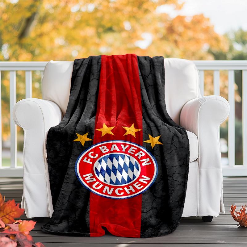 Bayern Football Flannel Blanket Soft All-Season Throw, Design for Camping, Car Travel, Hiking Sofa, Bed, Office Perfect Gift for Parties