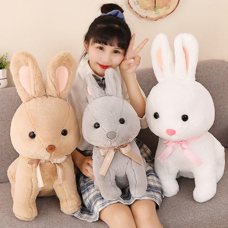 Игрушечные кролики из плюша, фигурка маленького кролика, кукла, шарф для девушки, кролик, подарок детям, настольная, для гостиной, интерьер автомобиля, модная девушка