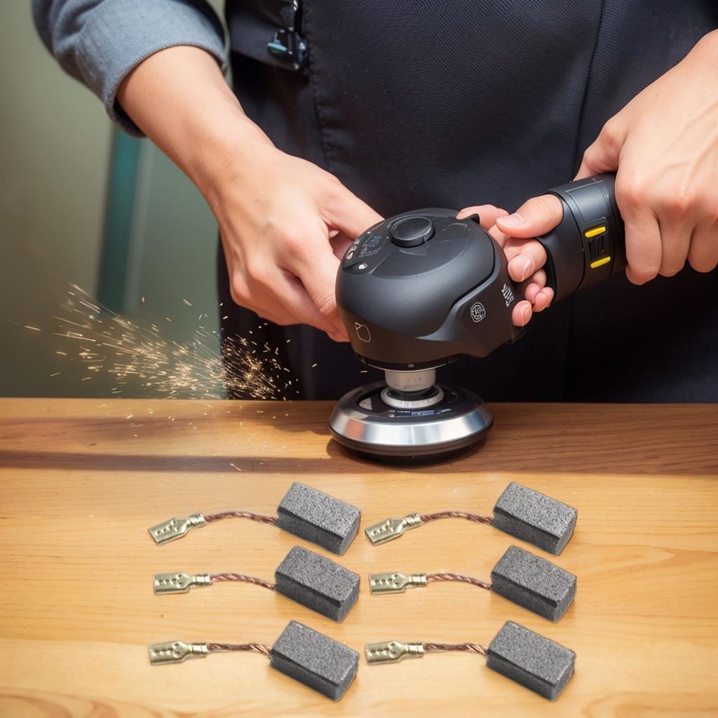 Набор из 6 угольных щеток для угловых шлифмашин Bosch GWS7100 GWS7115E GWS7125