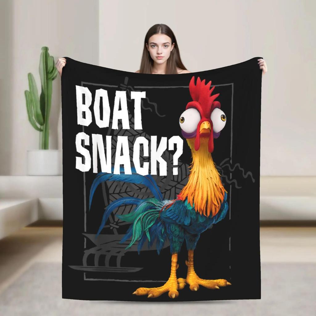 Moanas Hei Hei The Chicken Whisperer Blanket Soft Fluffy Plush Bedding Throws for Adult Home Decor Flannel Bedspread Cover