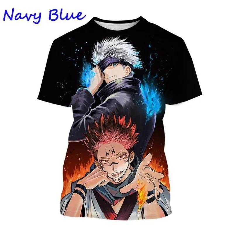 Футболка с 3D-печатью Jujutsu Kaisen, аниме-мода, круглый вырез, короткие рукава, повседневные топы унисекс, мужская одежда, футболки для косплея