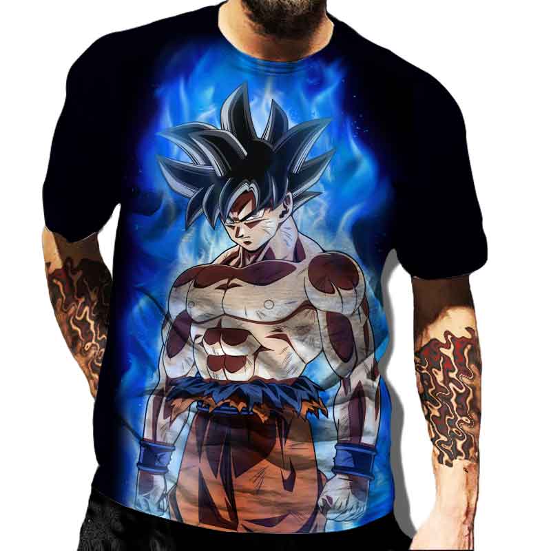 Мужская одежда Dragon Ball Z Футболка Оверсайз Футболка Аниме Dragon Ball Футболки Сон Гоку Топы Супер Сайян Футболка Одежда для Мальчиков