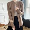 Women's Cashmere Cardigan Qinghe Cashmere 30% Cashmere 70% Wool Autumn and Winter Cashmere Cardigan Thickened Soft Warm