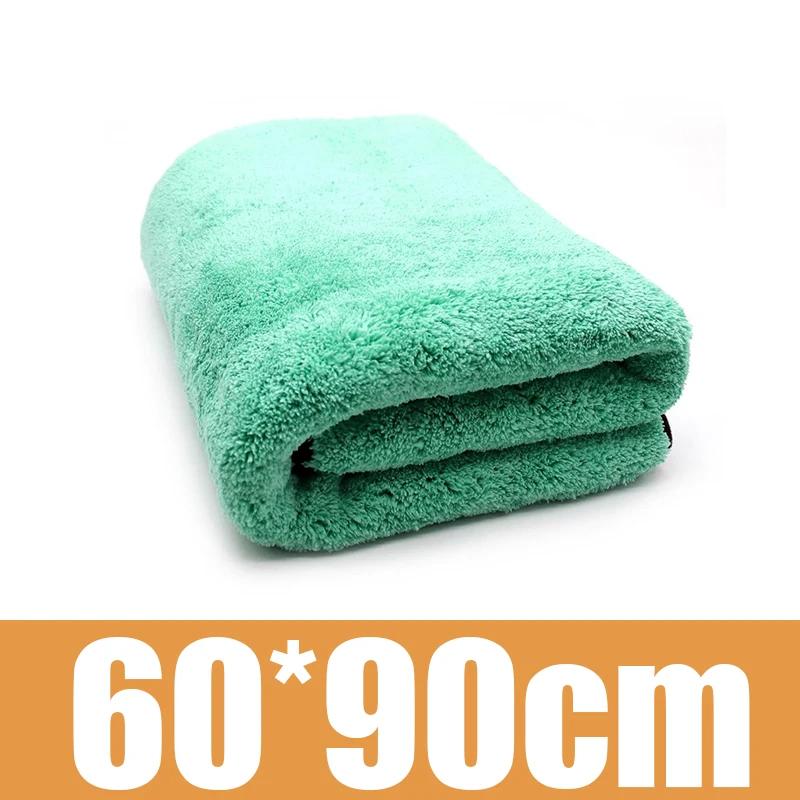 1400GSM Коралловый флис Делюкс Микрофибровое полотенце для мойки автомобиля Плюшевая чистящая сушильная ткань Ткань для ухода за автомобилем Детейлинг Полировка