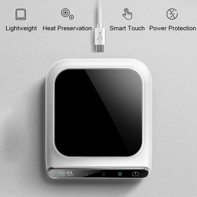 Портативный USB Подогреватель для кружки с кофе для дома и офиса, 3 температурных режима, 5 В, Мини-подогреватель для кружки, Электрическая плитка, Подогреватель для кружки, Подставка