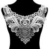 Breast Flower Floral Embroidered Patches Black White Gold Lace Collar Stickers  Clothing Decoration