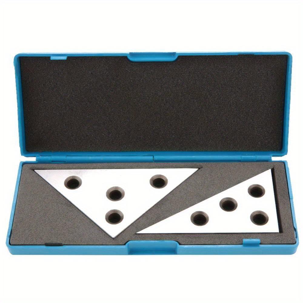 2 Pcs/Set Solid Angle Plates Angle Block Set 30-60-90 & 45-45-90 Precision +/- 20 Seconds Angle Block Gauge Machinist Tool