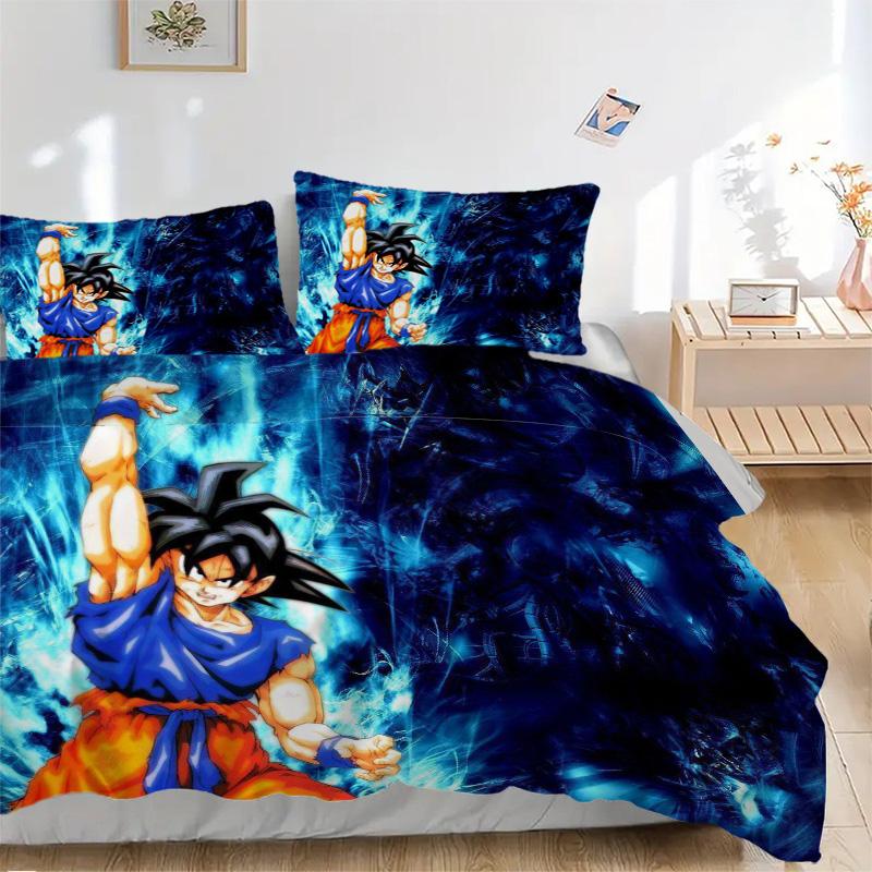 Goku Power Up Print 3Pcs Bedding Setduvet Cover With 2 Bedropillowcase Home Birthday Gift